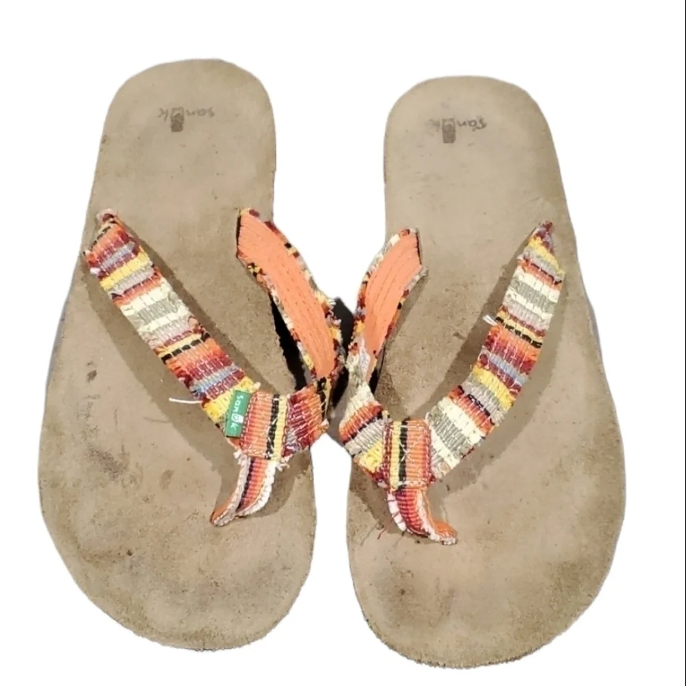 Sanuk Women sz 11 thong shoes flats flip flop sandals
